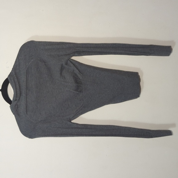 Express Cashmere-Blend Sweater Gray V-neck Long-sleeve Bodycon Women's Size XS - Picture 6 of 6